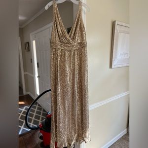 David’s Bridal Gold Sequin Dress